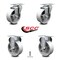 Service Caster 4 Inch Semi Steel Wheel Swivel Top Plate Caster Set with 2 Rigid SCC-20S414-SSS-2-R-2 - alternate 3
